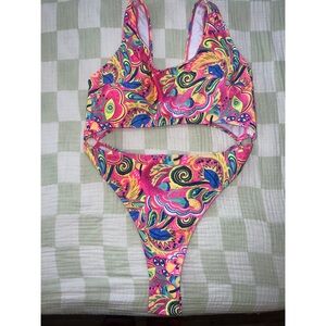 Colorful Paisley thong Swimsuit